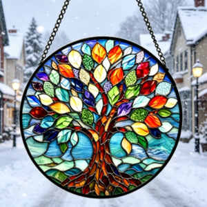 Pendentif en verre coloré, attrape-soleil créatif, décoration d'intérieur, ornement suspendu Arbre de Vie, vente directe usine - Product Image 2