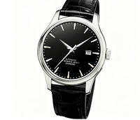 Montre mécanique automatique classique pour homme, bracelet en cuir véritable, montre-bracelet avec calendrier