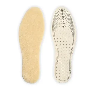 Soft Comfortable Winter Warm Wool Thermal Insole Absorb Sweat Shock Absorption Breathable Latex Wool Insole For Shoes