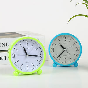 Réveil rond muet réveil analogique sans tique avec veilleuse alimenté par batterie muet - Product Image 5