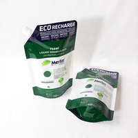 Recharge de liquide vaisselle écologique à base de plantes en pochette Doypack avec bec verseur pour détergent et nettoyant de cuisine