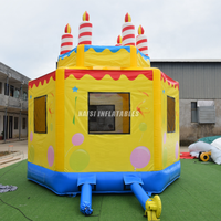 Promotion : Château gonflable commercial en PVC de qualité professionnelle, motif gâteau d'anniversaire, pour fêtes et événements