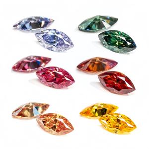 Pierre précieuse en moissanite de coupe marquise Viresa, différentes couleurs, certificat VVS GRA, 0,5-3 ct, 4x8 mm-7x14 mm, <span class=keywords><strong>prix</strong></span> de gros, bijoux - Product Image 1