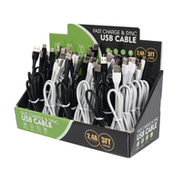 Kabel Data pengisi daya silikon TPE, kabel Data 1M cocok dengan kabel USB mikro cepat untuk ponsel