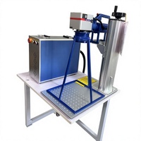 Machine de marquage laser à fibre portable de type split, graveur laser à fibre portable, lentille de champ 300*300mm pour l'acier inoxydable