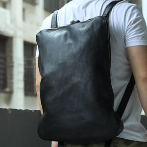 Sac à dos pour ordinateur portable Andong pour hommes, en cuir de vache véritable, rétro, tendance, décontracté, imperméable, pour voyages et activités de plein air - Product Image 4