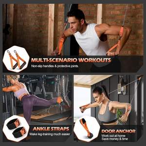 <span class=keywords><strong>Kit</strong></span> de <span class=keywords><strong>bandes</strong></span> de résistance pour fitness, gym, yoga, exercices, haute élasticité, avec poignées, 300 lb, 11 pièces - Product Image 4