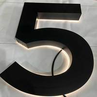 Enseignes lumineuses personnalisées à lettres en relief 3D en métal avec halo LED, logo personnalisé, signalétique murale commerciale