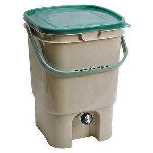 15L Custom Economical Design Plastic Eco Outdoor Garden Kitchen Compost Bin Kitchen Waste Buckets With Strainers