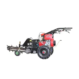 mini tractor hydraulic chain trencher mini trencher Professional Gasoline Motor Powered Small Trencher