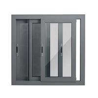 Ventana Corredera Comercial de Tres Vías con Doble Acristalamiento y Marco de Vidrio Moderno de Aleación de Aluminio California Villa