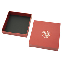 Emballage de boîte cadeau en papier de luxe avec logo personnalisé Boîtes d'emballage de boîte cadeau rigide estampée à chaud rouge