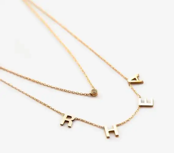 Custom Design Gold Plated Stainless Steel Dainty Name Necklace For Women, Best Gifts Item