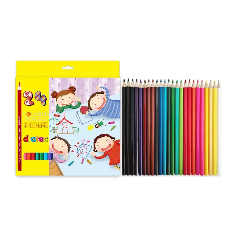 Crayons de couleur en bois de haute qualité 6 12 18 24 36 48 pièces lapice LAPIZ crayons de couleur STANDARD ensemble de crayons de couleur avec EN71 ASTM