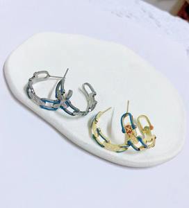 Pendientes irregulares de acero inoxidable a la moda, pendientes de aro de ZIRCON geométricos, joyería para mujer - Product Image 3