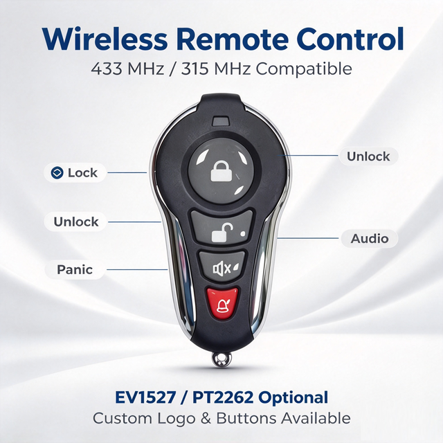 KONST Universal Wireless Remote Control Learning Code Garage Door Remote Control Durable Metal Material 4 Keys Car Key 433MHz