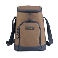 Sac à vin isotherme en polyester 600D robuste pour 2 bouteilles, avec poche avant zippée, bandoulière et doublure en feuille d'aluminium compatible alimentaire