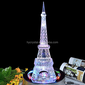 LEDライト売れ筋ウェディングクリスタルガラスエッフェル塔像誕生日プレゼント。 - Product Image 3