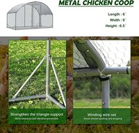 Chilochilo 18 m/sq Poulailler en métal galvanisé avec couverture de toit Cages pour animaux robustes Cage à lapin Cage à poulet