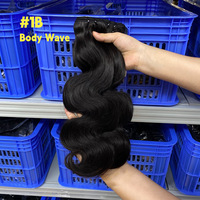 Extensions de cheveux humains 100 % naturels, ondulés, de 8 à 32 pouces, tissés à la main, teintables, couleur naturelle 1B, vente en gros