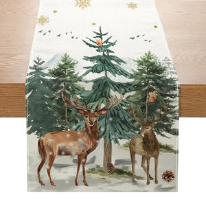 Diseños exclusivos Camino de mesa navideño festivo Mantel rectangular Cortinas de mesa Suministros de decoración navideña para vacaciones - Product Image 4
