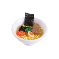 Gantungan Kunci Makanan Jepang Buatan Tangan Kreatif, Liontin Tas Mangkuk Putih dengan Mie Laut, Ramen Buatan Tiruan, Pesona Resin DIY
