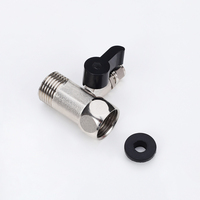 Robinet à bille trois voies 1/4 pouce en acier inoxydable 304, accessoire moderne pour cuisine, salle de bain, hôtel, poignée noire, eau froide, rotation 360°