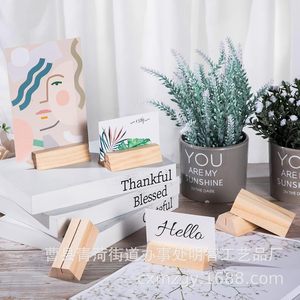 Portatarjetas de madera de pino, color natural, 0,94 pulgadas, organizador de escritorio para tarjetas de visita, postales, notas - Product Image 3