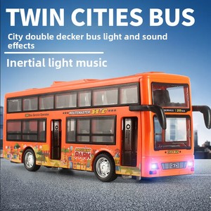Autobús de Plástico a Escala 1:5 con Puertas Abatibles, Luces y Música, Juguete Modelo de Coche para Bebés - Product Image 3