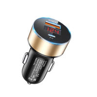 Chargeur de voiture électrique 36W PD+QC3.0, charge rapide, caméra, ordinateur portable, téléphone, prise allume-cigare 12-24V, type-C, voltmètre LED