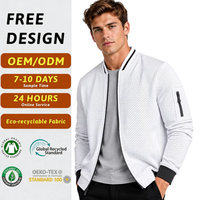 Chaqueta Bomber Informal y Ligera de Corte Holgado para Hombre SAVKOOV, 100% Poliéster, Solo Lavado a Mano
