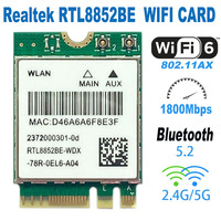 Adaptador Wi-Fi de Doble Banda Realtek RTL8852BE de 1800 Mbps, 802.11ac/ax, 2.4G/5Ghz, MU-MIMO, Tarjeta de Red Interna para Win 10, BT 5.0, 150 Mbps