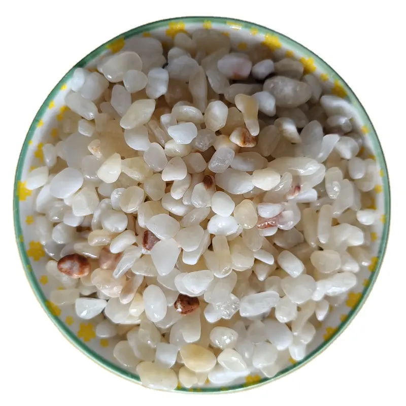 Supplier Natural Snow White Jade Pebble Stone For Garden Road Building