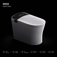WC intelligent haut de gamme à chasse d'eau à jet, allongé, à siphon en S, à poser au sol, étanche IPX4, télécommande, pour salle de bain moderne