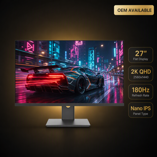 27 Inch 2K 180Hz Gaming Monitor Nano IPS OEM Supplier Fast Response Esports Display Manufacturer