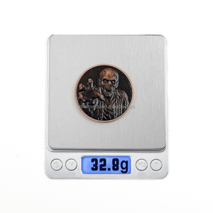1oz .999 Fijngesmeed koperen munt Zombie Undead Horror 3D hoog reliëf munt voor Halloween cadeau - Product Image 3