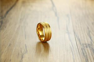 Fashion Jewlery Accessory 8mm <strong>Titanium</strong> Frosted <strong>Ring</strong> Stainless Steel <strong>Men's</strong> Gold <strong>Rings</strong> - Product Image 6