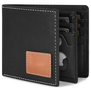 Retro Style Tri Fold <b>Wallet</b> With Airtag Pocket Multi Card Slots Anti Theft <b>Men's</b> <b>Wallet</b> Dark Brown <b>Small</b> Size - Product Image 5