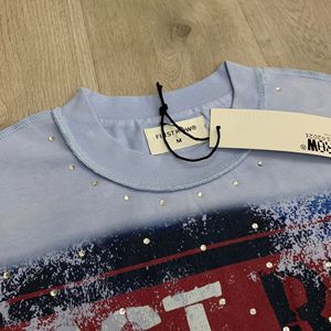 T-shirt Homme Vintage Oversize avec Strass, Qualité Supérieure, 100% Coton, Effet Vieilli, T-shirt de Créateur Lourd pour Homme - Product Image 4