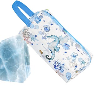 Handheld Large Capacity <b>Makeup</b> <b>Bag</b> Women's Beach <b>Travel</b> <b>Bag</b> Waterproof Zipper Closure PVC Transparent Gift <b>Bag</b> with Print - Product Image 1