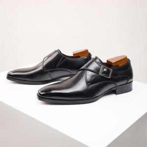 รองเท้าหนังสีน้ำตาลแบบ Monk Strap สำหรับผู้ชาย ยี่ห้อ IStapromo พร้อมหัวเข็มขัด สวมใส่สบาย เหมาะสำหรับงานทางการ งานเลี้ยง และใส่ทำงานในออฟฟิศ - Product Image 3