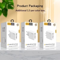 Pengisi Daya Ponsel 120W 16W Standar Eropa, Amerika, dan Inggris Kepala Pengisian Multi-port Adaptor Peralatan Rumah Tangga Kecil