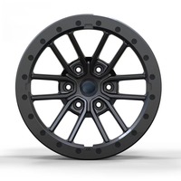 Jante tout-terrain en alliage d'aluminium forgé Leyi Koala 6061-T6, noir mat, multi-rayons, à déport profond, 16-24 pouces, personnalisée, PCD 130 mm
