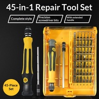 Kit de réparation de téléphones portables et d'ordinateurs 45-en-1, ensemble d'outils de réparation de montres et de télécommunications, jeu de tournevis multi-usages