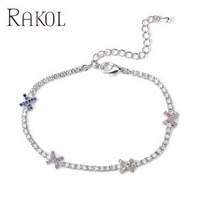 RAKOL BP5040 2022 Bán Buôn Vòng Tay Charms Bạc Mạ Vàng Vòng Tay Charm Vòng Tay Cho Phụ Nữ - Product Image 2