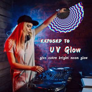 Éventail pliant portable personnalisé de 33 cm avec logo papillon réfléchissant aux UV en bambou imprimé sur mesure - Product Image 6