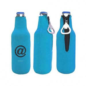 Manchon isotherme portable en néoprène pour bouteille de bière, design personnalisé, manchon durable en néoprène avec ouvre-bouteille - Product Image 1