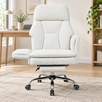 Chaise de bureau ergonomique à assise croisée, coussin épais confortable, adaptée aux animaux domestiques, en tissu bouclé, pour le bureau à domicile - Vente chaude