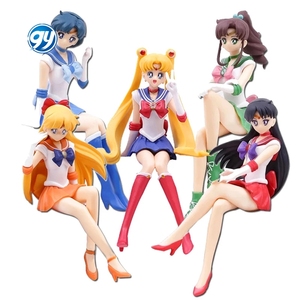 Statuette <span class=keywords><strong>Anime</strong></span> da 14CM in 5 Stili, Personaggi dei Cartoni Giapponesi <span class=keywords><strong>Sailor</strong></span> <span class=keywords><strong>Moon</strong></span> Seduti a Mangiare Noodles, Modellini per Bambini, Regalo, Action Figure - Product Image 1
