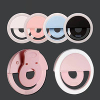 2024 Selfie Mini et Portable Live Show Beauté Ringlight Blanc Chaud Lampe Téléphone Mobile Selfie Remplir Anneau Lumière Clip